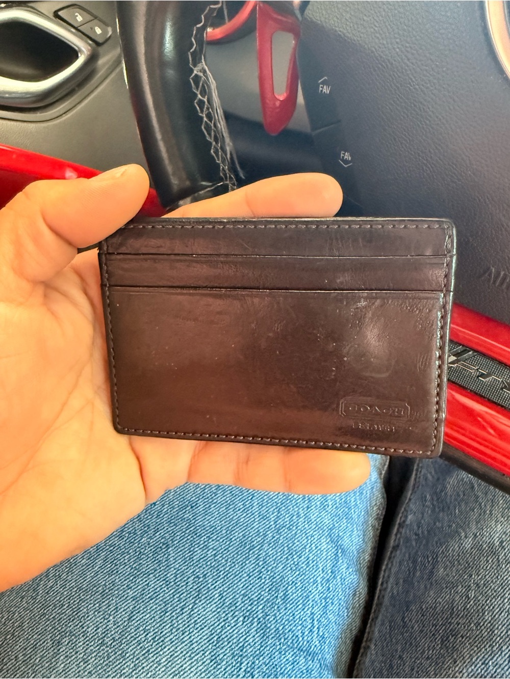 Authentic Coach Black Leather Slim Card Holder
